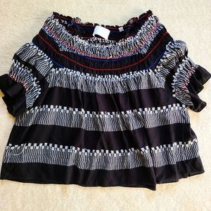 Anthropolgie Piper by Townsen Smocked Peasant Top